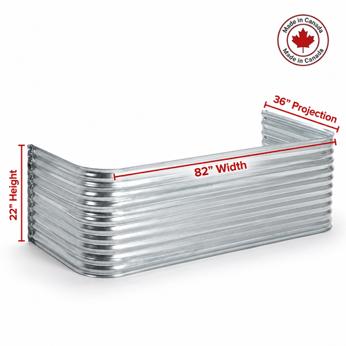82″ W × 36″ P × 22″ H Galvanized Steel Window Well