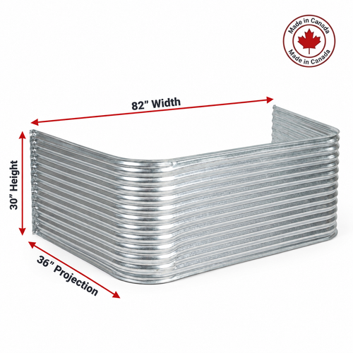 82″ W × 36″ P × 30″ H Galvanized Steel Window Well