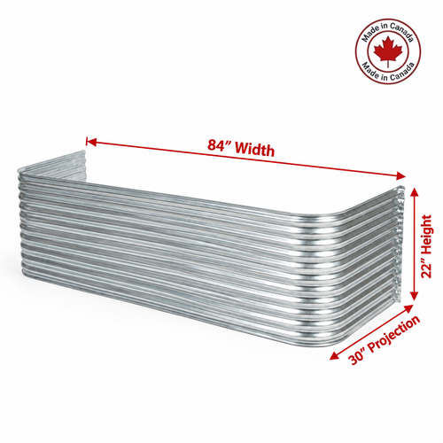 84″ W × 30″ P × 22″ H Galvanized Steel Window Well