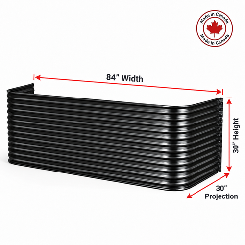 84″ W × 30″ P × 30″ H Powder Coated Window Well — Gloss Black