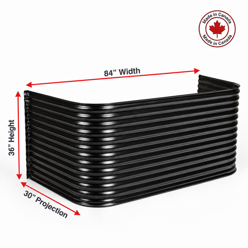 84″ W × 30″ P × 36″ H Powder Coated Window Well — Gloss Black