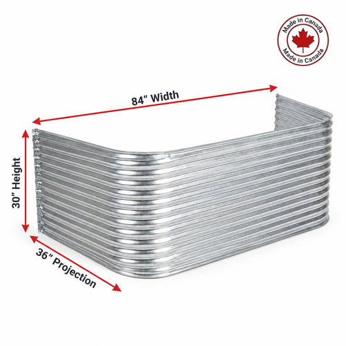 84″ W × 36″ P × 30″ H Galvanized Steel Window Well