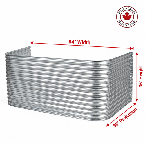 84″ W × 36″ P × 36″ H Galvanized Steel Window Well