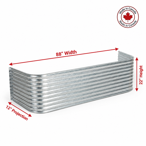 88″ W × 12″ P × 22″ H Galvanized Steel Window Well