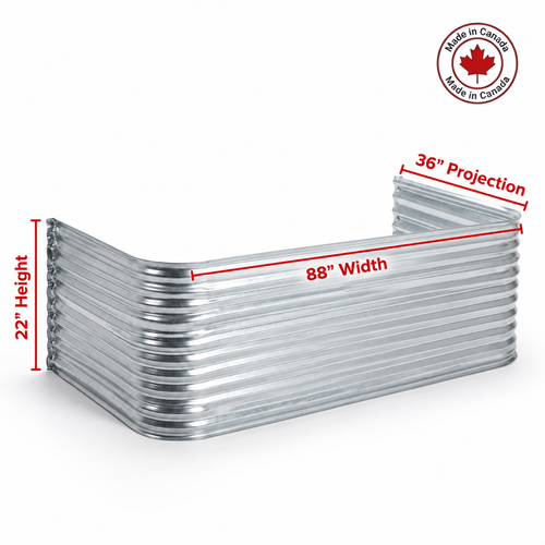 88″ W × 36″ P × 22″ H Galvanized Steel Window Well