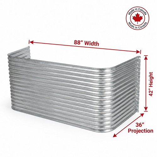 88″ W × 36″ P × 42″ H Galvanized Steel Window Well