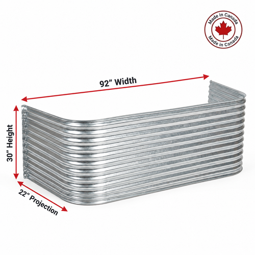 92″ W × 22″ P × 30″ H Galvanized Steel Window Well