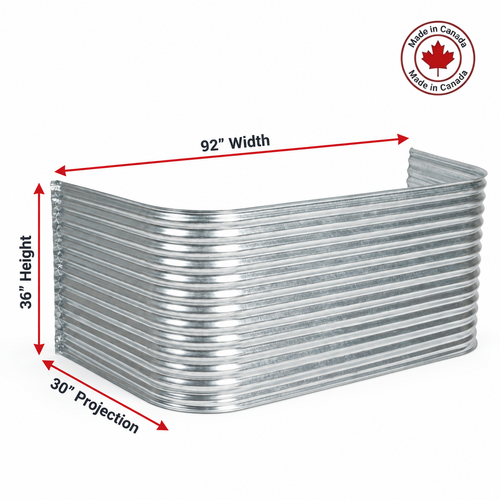 92″ W × 30″ P × 36″ H Galvanized Steel Window Well