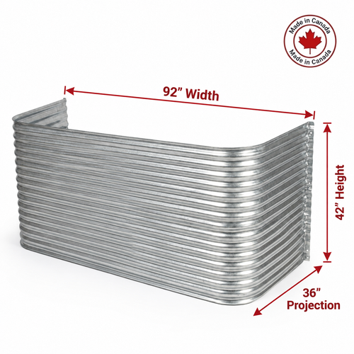 92″ W × 36″ P × 42″ H Galvanized Steel Window Well