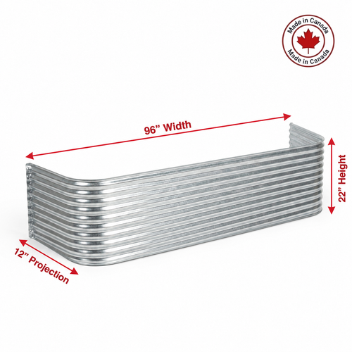 96″ W × 12″ P × 22″ H Galvanized Steel Window Well