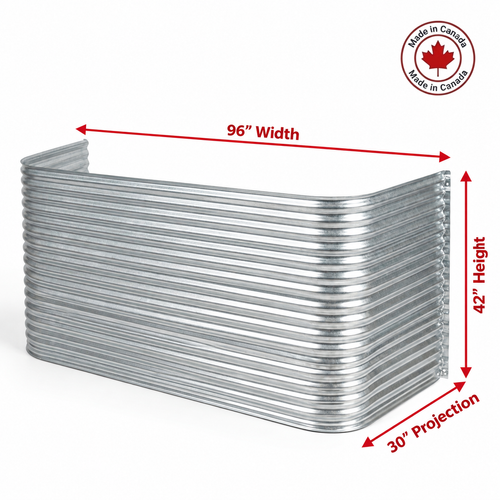 96″ W × 30″ P × 42″ H Galvanized Steel Window Well