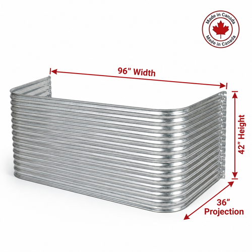 96″ W × 36″ P × 42″ H Galvanized Steel Window Well