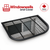 Black powder-coated steel window well cover, illustrative style; dimensions vary by selected size