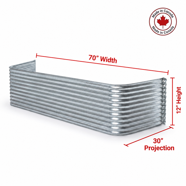 70″ W × 30″ P × 12″ H Galvanized Steel Window Well