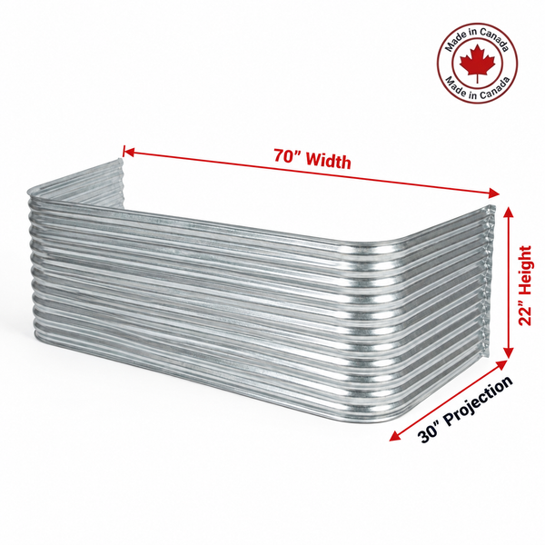 70″ W × 30″ P × 22″ H Galvanized Steel Window Well