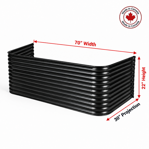 70″ W × 30″ P × 22″ H Powder Coated Window Well — Gloss Black