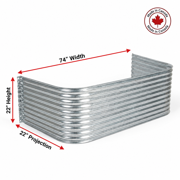 74″ W × 22″ P × 22″ H Galvanized Steel Window Well