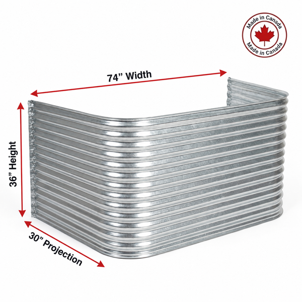 74″ W × 30″ P × 36″ H Galvanized Steel Window Well