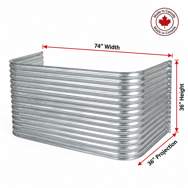 74″ W × 36″ P × 36″ H Galvanized Steel Window Well