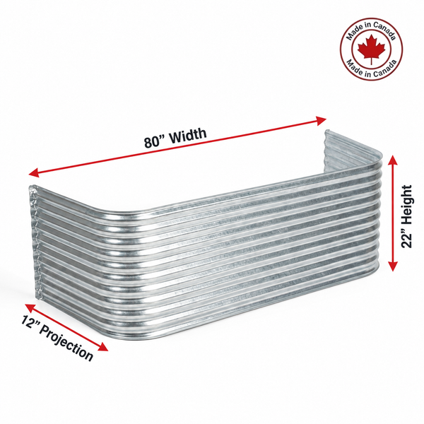 80″ W × 12″ P × 22″ H Galvanized Steel Window Well