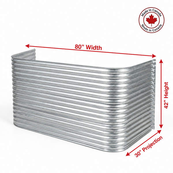 80″ W × 30″ P × 42″ H Galvanized Steel Window Well