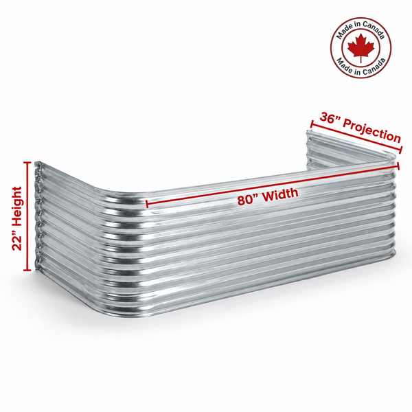 80″ W × 36″ P × 22″ H Galvanized Steel Window Well