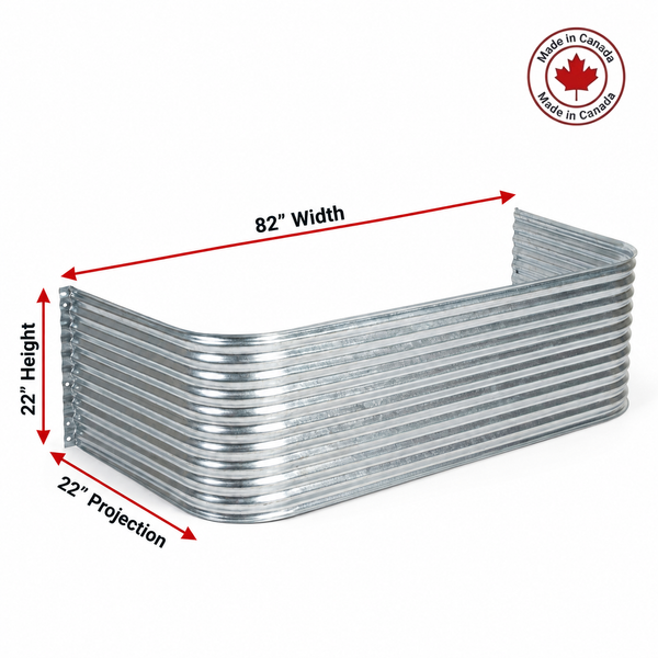 82″ W × 22″ P × 22″ H Galvanized Steel Window Well