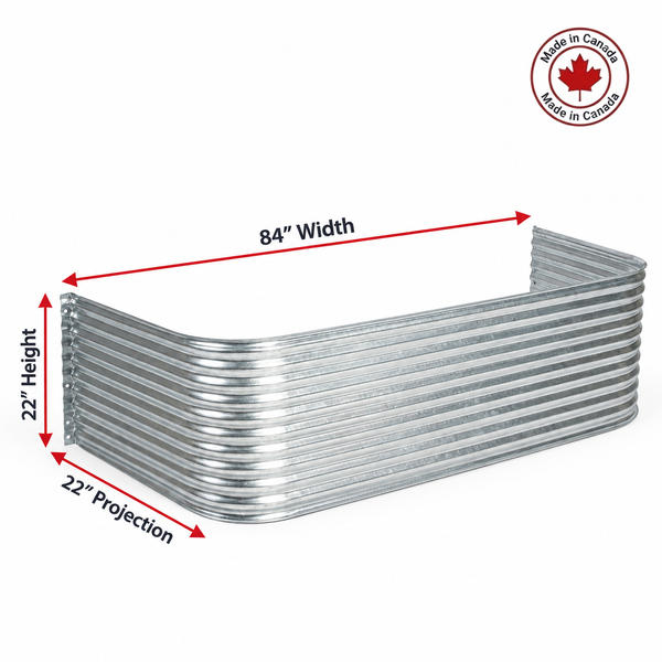 84″ W × 22″ P × 22″ H Galvanized Steel Window Well