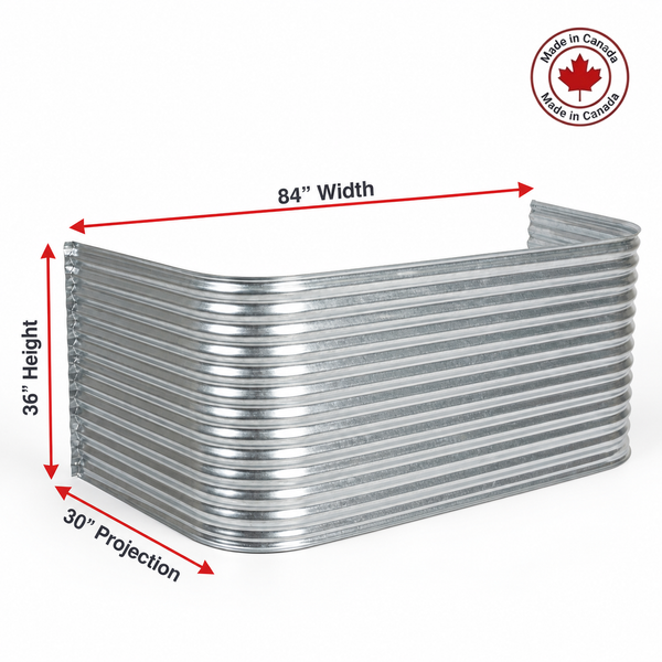 84″ W × 30″ P × 36″ H Galvanized Steel Window Well