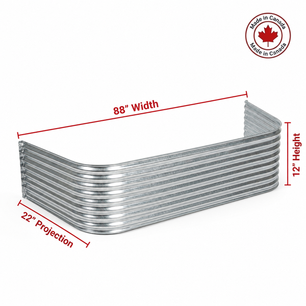 88″ W × 22″ P × 12″ H Galvanized Steel Window Well