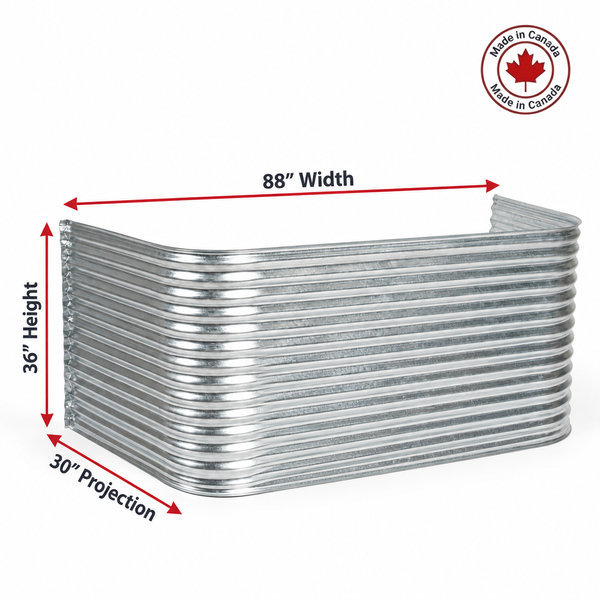 88″ W × 30″ P × 36″ H Galvanized Steel Window Well