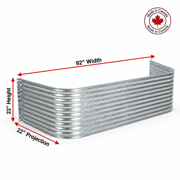 92″ W × 22″ P × 22″ H Galvanized Steel Window Well