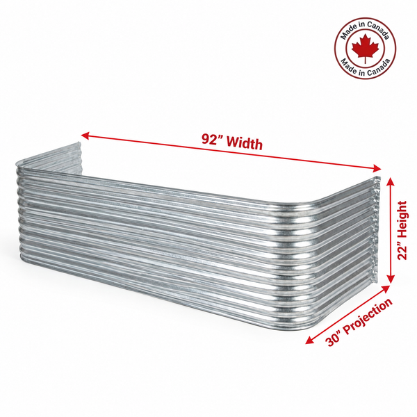 92″ W × 30″ P × 22″ H Galvanized Steel Window Well
