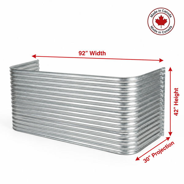92″ W × 30″ P × 42″ H Galvanized Steel Window Well