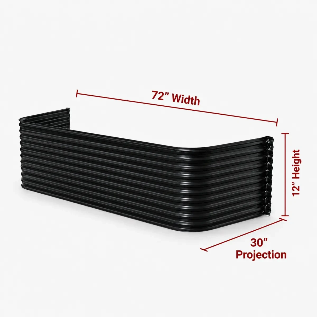 Black powder-coated wells