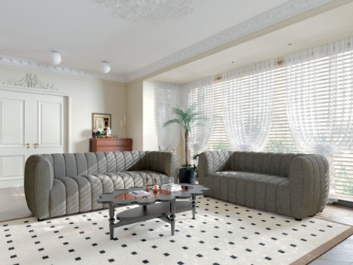 2 PIECE COUCH SOFA LOVESEAT SET CHARCOAL GRAY BOUCLE FABRIC 2 PIECE COUCH SOFA LOVESEAT SET CHARCOAL GRAY BOUCLE FABRIC
