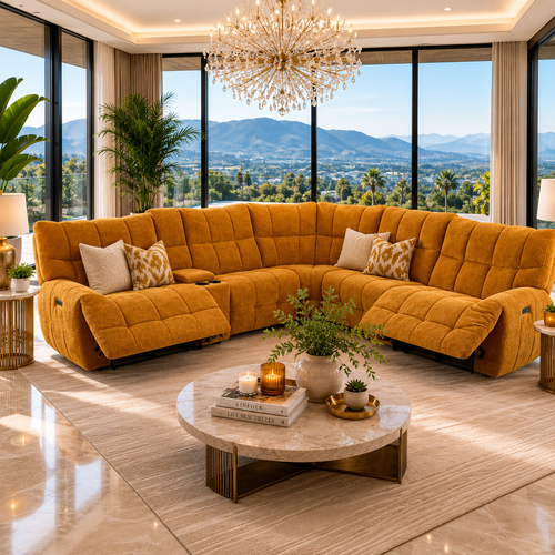 Butterscotch Power Reclining Sectional Sofa