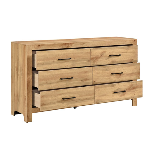 Natural Finish 6-Drawer Dresser