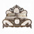 Devany Cream Fabric & Cherry Finish Bed