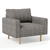 Modern Charcoal Gray Boucle Fabric Arm Accent Chair