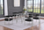MODERN 7 PIECE DINING TABLE SET GLASS CHROME BLACK BOUCLE
