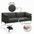 BLACK TOP GRAIN LEATHER SOFA MODERN ITALIAN