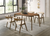 MID CENTURY MODERN 5 PIECE DINING TABLE SET WALNUT FINISH