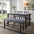 MARBLE TOP COUNTER HEIGHT DINING TABLE CHAIRS BENCH