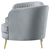 MODERN GLAM SOFA GRAY VELVET STAINLESS STEEL GOLD SILLON GRIS