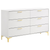 DRESSER CABINET CHEST 6-DRAWER WHITE GOLD