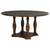 7 PIECE 60" INCH ROUND DINING TABLE SET RICH BROWN FINISH
