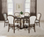 7 PIECE 60" INCH ROUND DINING TABLE SET RICH BROWN FINISH