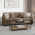 COUCH SOFA BROWN SUEDE FABRIC