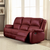 COUCH SOFA RECLINER RED FAUX LEATHER MOTION RECLINING